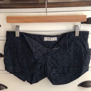 Abercrombie & Fitch Navy Eyelet Shorts